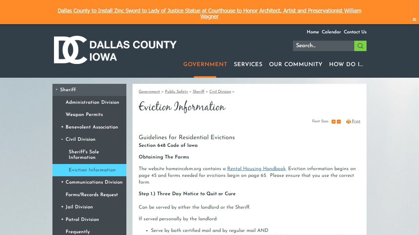 Eviction Information | Dallas County, IA